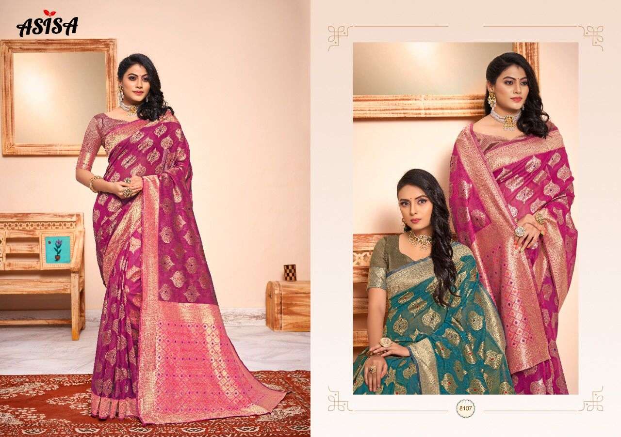 CHHAYA BY ASISA 8101 TO 8109 SERIES INDIAN TRADITIONAL WEAR COLLECTION BEAUTIFUL STYLISH FANCY COLORFUL PARTY WEAR & OCCASIONAL WEAR COTTON SILK SAREES AT WHOLESALE PRICE
