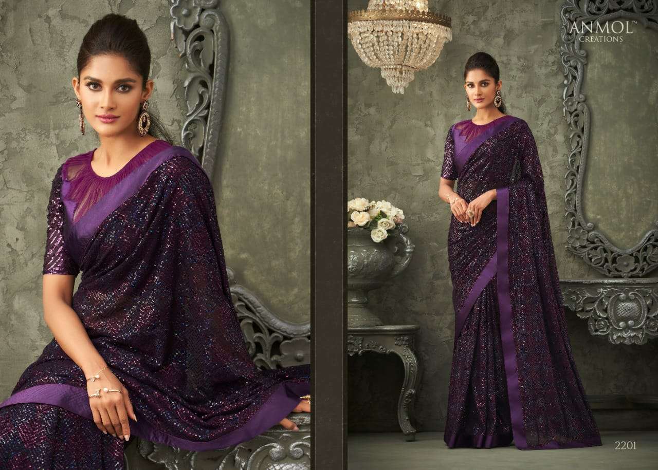 INNARA VOL-2 BY ANMOL CREATION 2201 TO 2211 SERIES INDIAN TRADITIONAL WEAR COLLECTION BEAUTIFUL STYLISH FANCY COLORFUL PARTY WEAR & OCCASIONAL WEAR GEORGETTE SAREES AT WHOLESALE PRICE