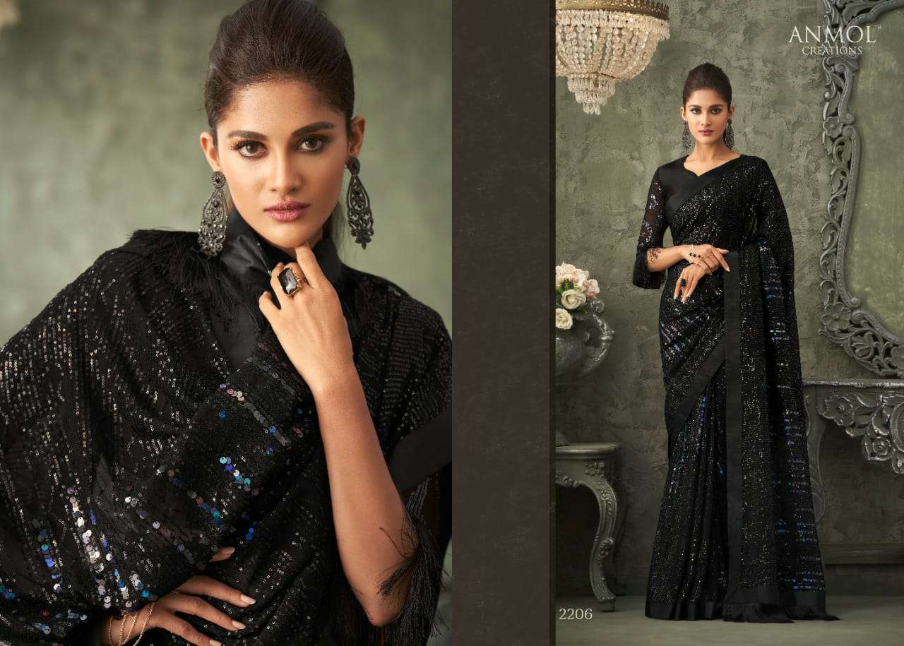 INNARA VOL-2 BY ANMOL CREATION 2201 TO 2211 SERIES INDIAN TRADITIONAL WEAR COLLECTION BEAUTIFUL STYLISH FANCY COLORFUL PARTY WEAR & OCCASIONAL WEAR GEORGETTE SAREES AT WHOLESALE PRICE