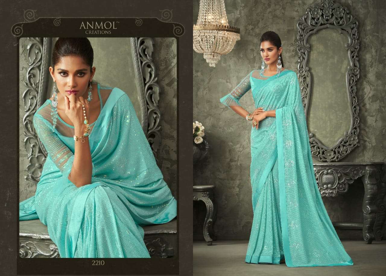 INNARA VOL-2 BY ANMOL CREATION 2201 TO 2211 SERIES INDIAN TRADITIONAL WEAR COLLECTION BEAUTIFUL STYLISH FANCY COLORFUL PARTY WEAR & OCCASIONAL WEAR GEORGETTE SAREES AT WHOLESALE PRICE