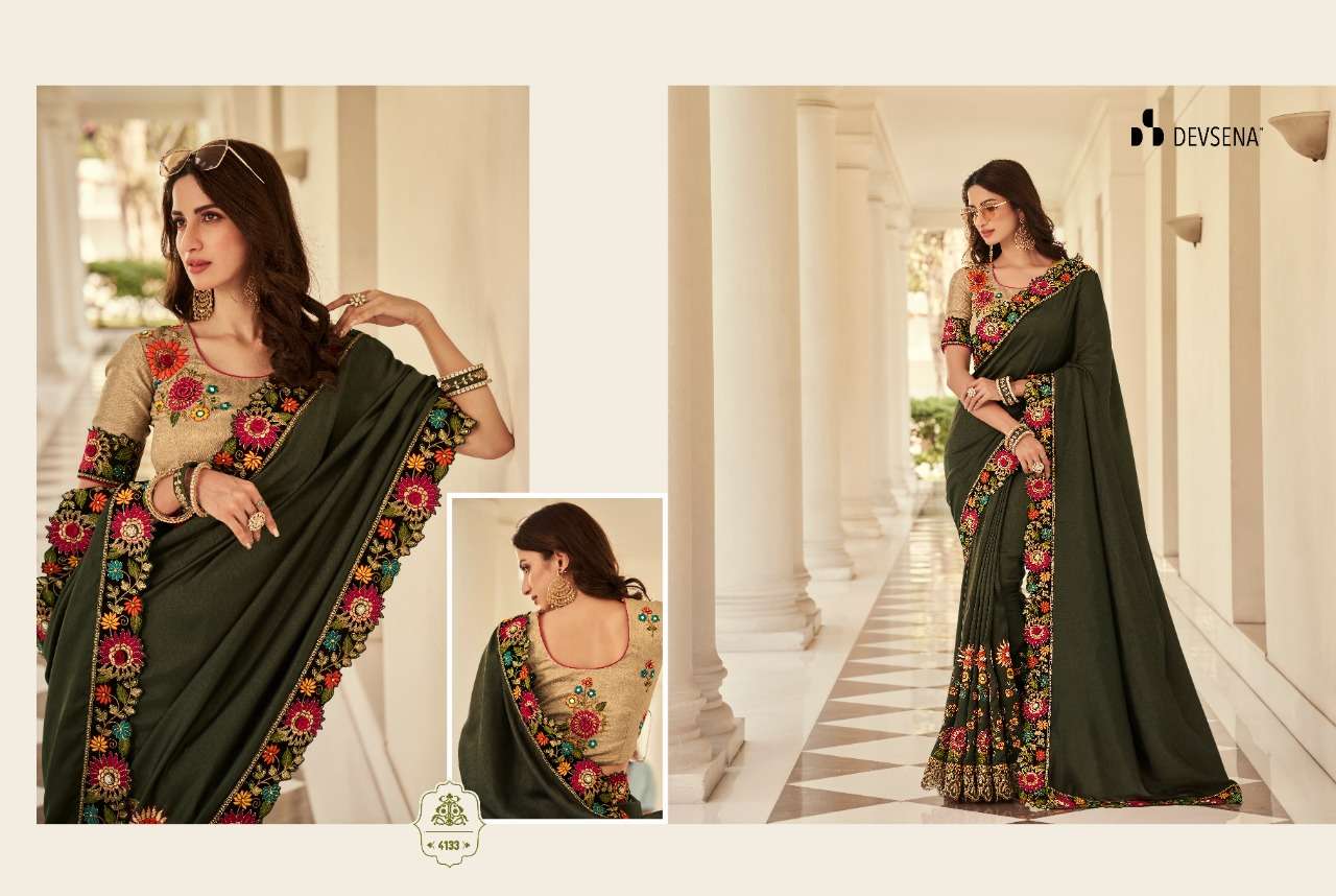 DEVSENA VOL-10 BY DESI LUK 4131 TO 4143 SERIES INDIAN TRADITIONAL WEAR COLLECTION BEAUTIFUL STYLISH FANCY COLORFUL PARTY WEAR & OCCASIONAL WEAR FANCY SAREES AT WHOLESALE PRICE