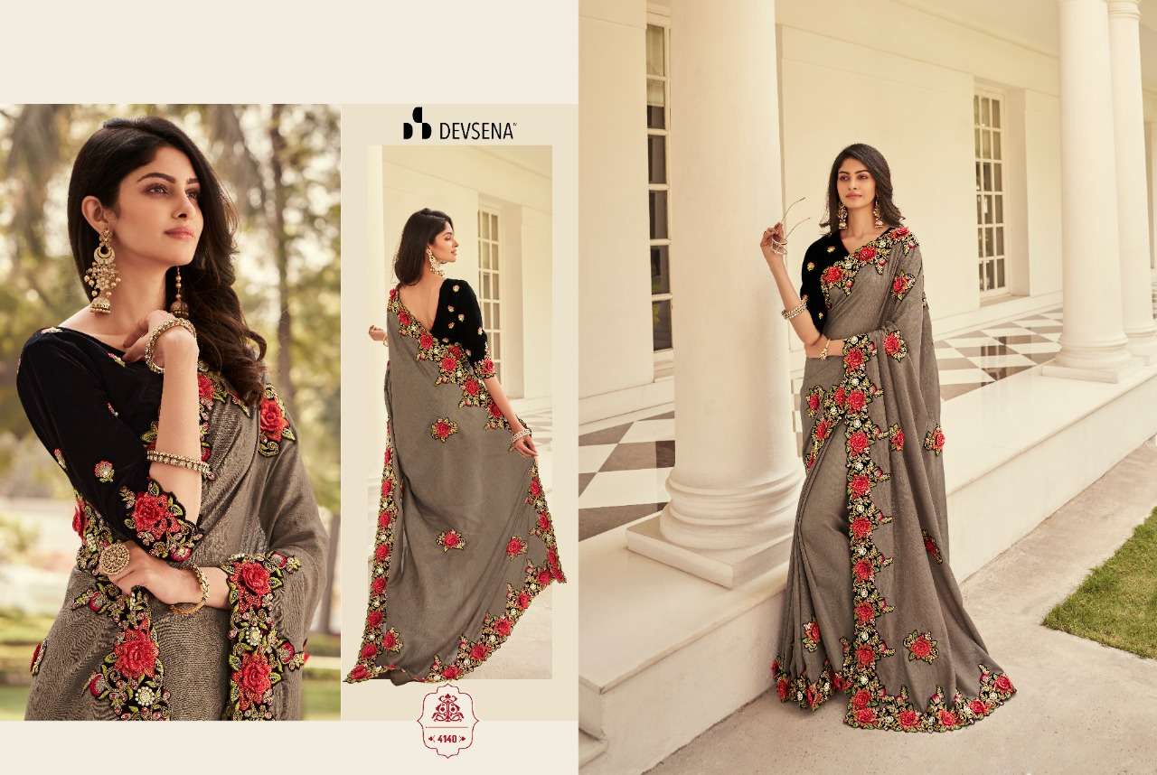 DEVSENA VOL-10 BY DESI LUK 4131 TO 4143 SERIES INDIAN TRADITIONAL WEAR COLLECTION BEAUTIFUL STYLISH FANCY COLORFUL PARTY WEAR & OCCASIONAL WEAR FANCY SAREES AT WHOLESALE PRICE