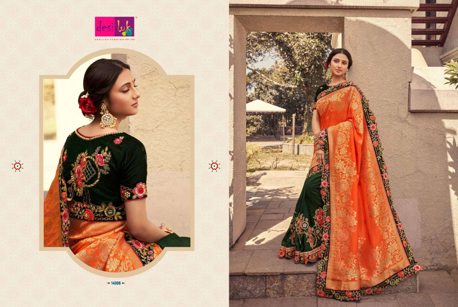 DESI LUK VOL-45 BY DESI LUK 10004 TO 10014 SERIES INDIAN TRADITIONAL WEAR COLLECTION BEAUTIFUL STYLISH FANCY COLORFUL PARTY WEAR & OCCASIONAL WEAR GEORGETTE SAREES AT WHOLESALE PRICE