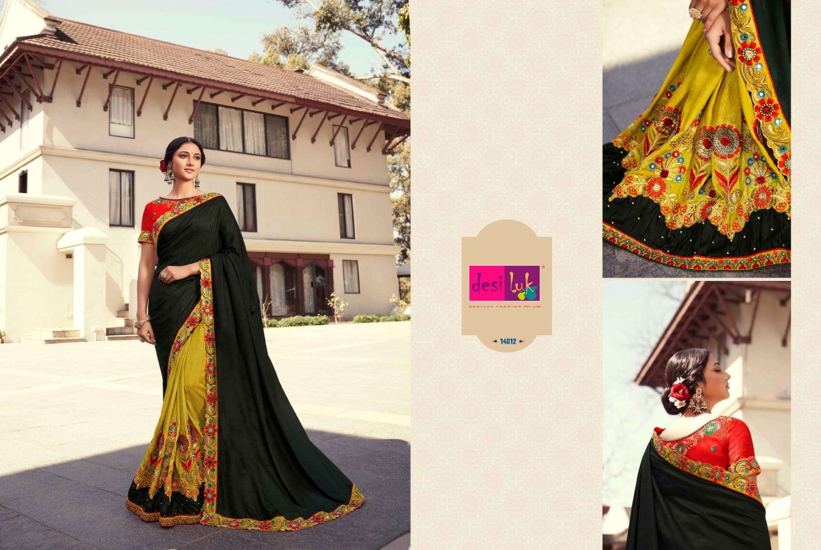 DESI LUK VOL-45 BY DESI LUK 10004 TO 10014 SERIES INDIAN TRADITIONAL WEAR COLLECTION BEAUTIFUL STYLISH FANCY COLORFUL PARTY WEAR & OCCASIONAL WEAR GEORGETTE SAREES AT WHOLESALE PRICE