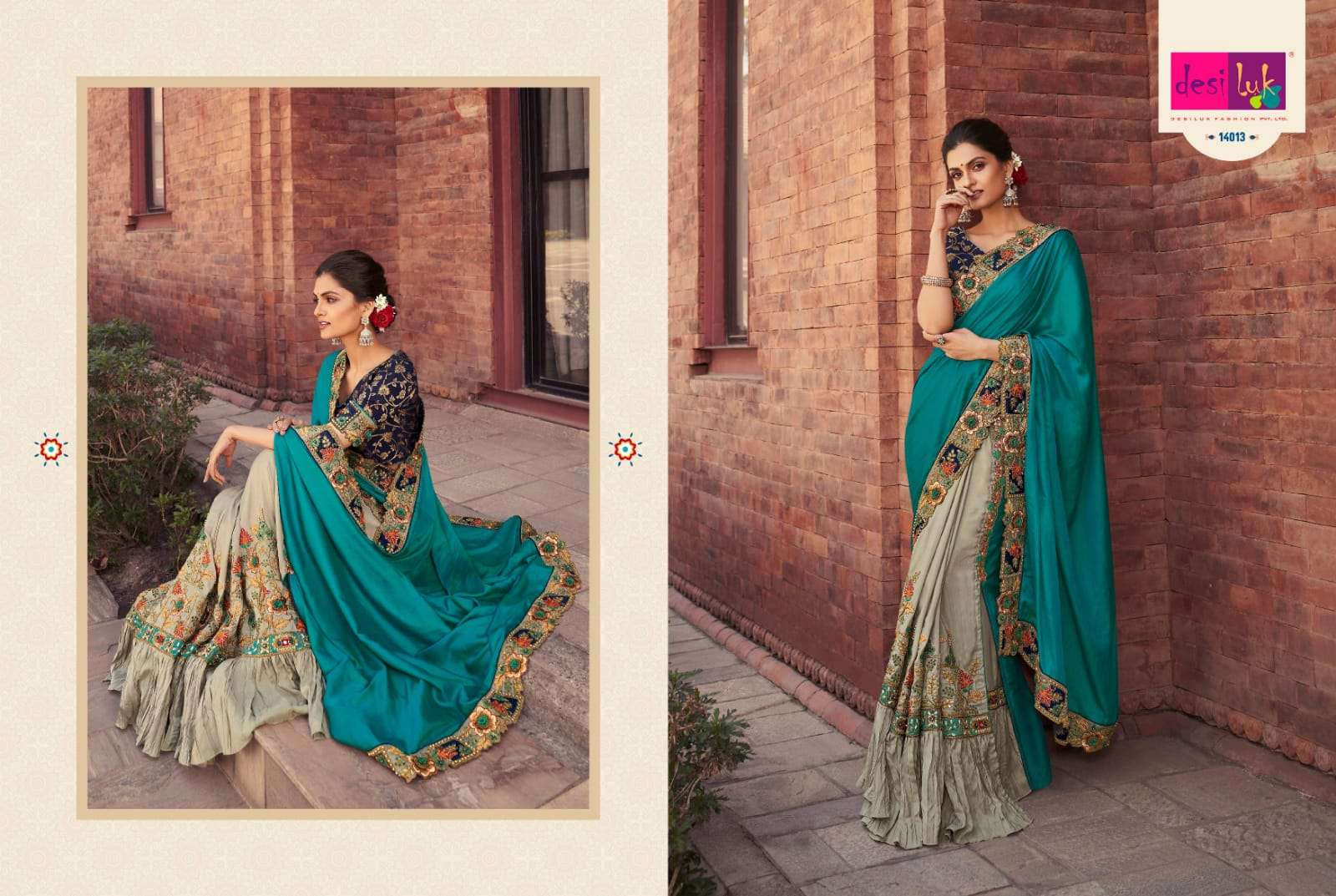 DESI LUK VOL-45 BY DESI LUK 10004 TO 10014 SERIES INDIAN TRADITIONAL WEAR COLLECTION BEAUTIFUL STYLISH FANCY COLORFUL PARTY WEAR & OCCASIONAL WEAR GEORGETTE SAREES AT WHOLESALE PRICE