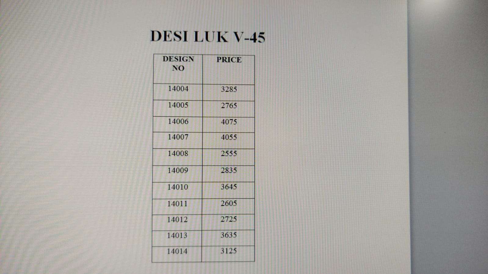 DESI LUK VOL-45 BY DESI LUK 10004 TO 10014 SERIES INDIAN TRADITIONAL WEAR COLLECTION BEAUTIFUL STYLISH FANCY COLORFUL PARTY WEAR & OCCASIONAL WEAR GEORGETTE SAREES AT WHOLESALE PRICE