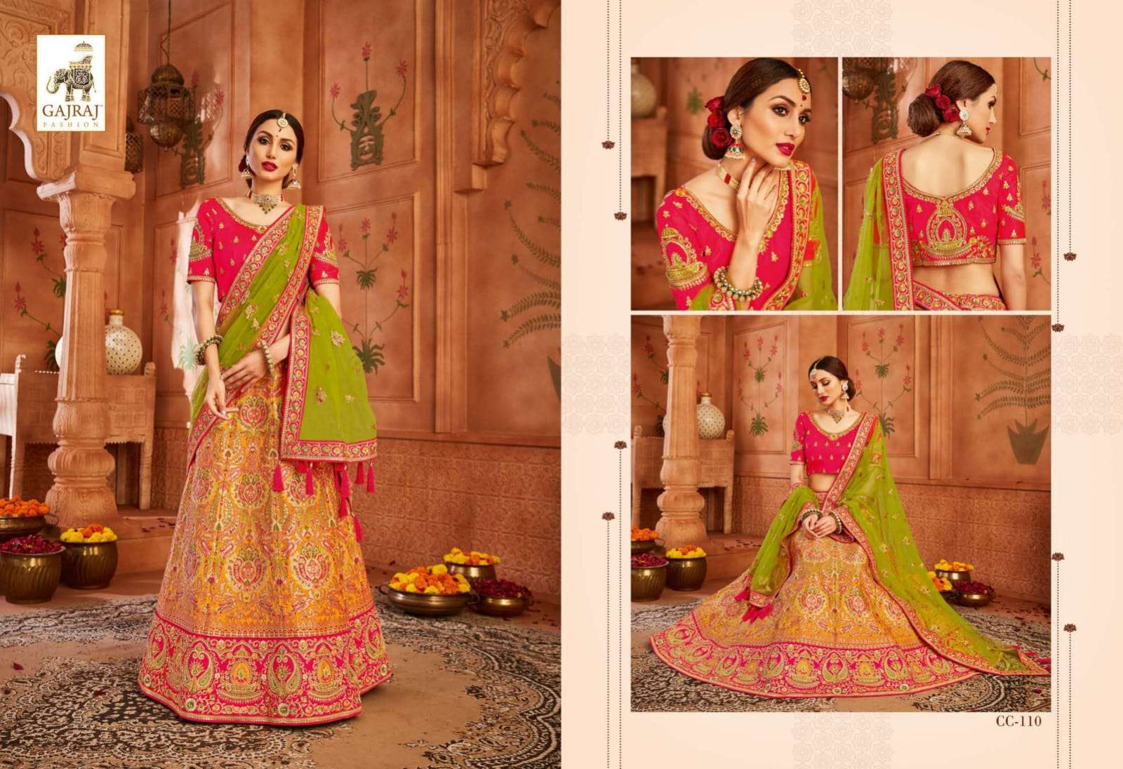 AVANTIKA BY GAJRAJ FASHION 108 TO 114 SERIES INDIAN TRADITIONAL BEAUTIFUL STYLISH DESIGNER BANARASI SILK JACQUARD EMBROIDERED PARTY WEAR FANCY LEHENGAS AT WHOLESALE PRICE