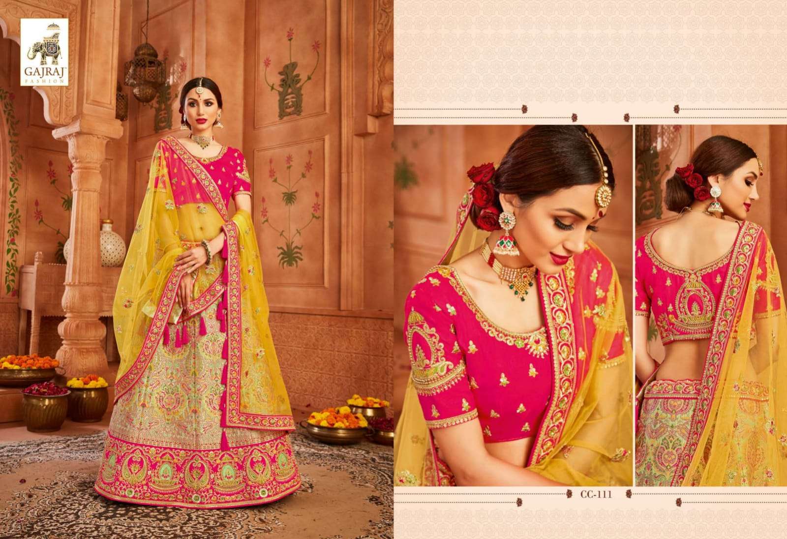 AVANTIKA BY GAJRAJ FASHION 108 TO 114 SERIES INDIAN TRADITIONAL BEAUTIFUL STYLISH DESIGNER BANARASI SILK JACQUARD EMBROIDERED PARTY WEAR FANCY LEHENGAS AT WHOLESALE PRICE