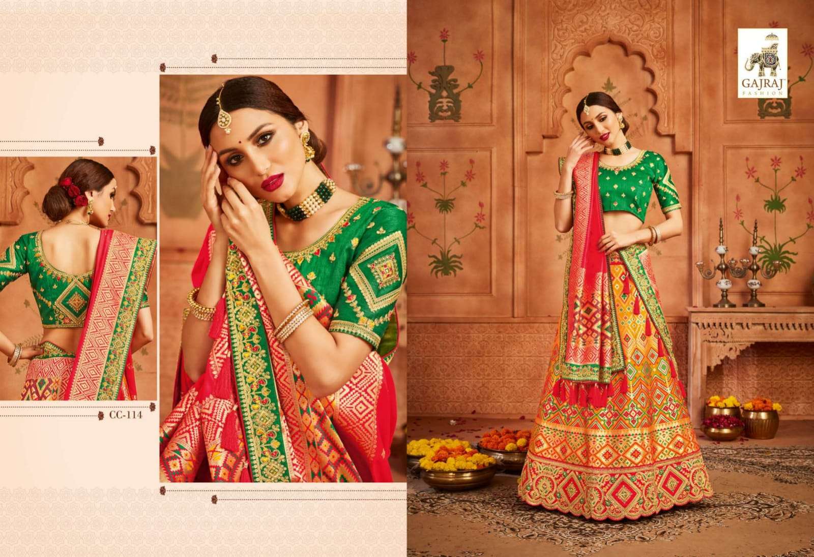 AVANTIKA BY GAJRAJ FASHION 108 TO 114 SERIES INDIAN TRADITIONAL BEAUTIFUL STYLISH DESIGNER BANARASI SILK JACQUARD EMBROIDERED PARTY WEAR FANCY LEHENGAS AT WHOLESALE PRICE