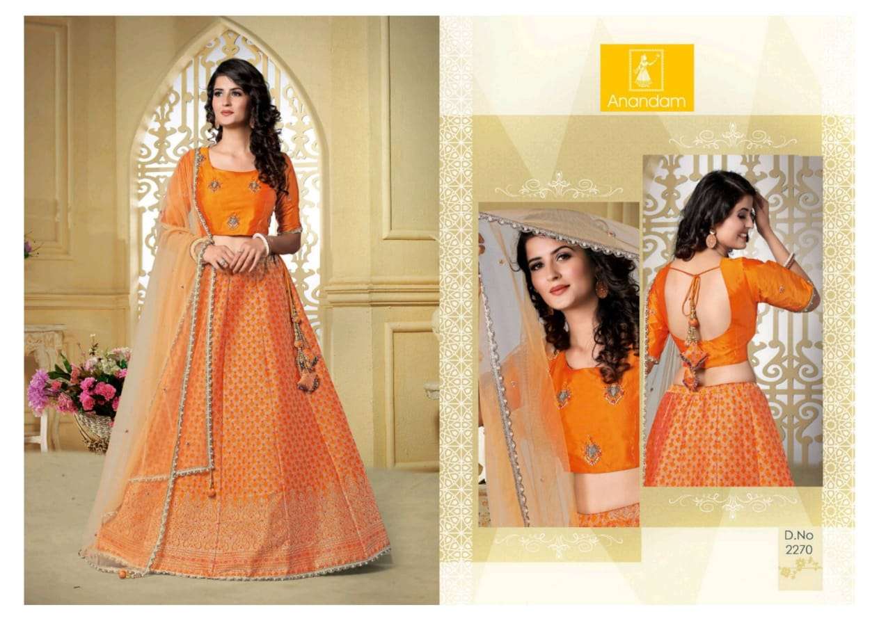 SUVARNA VOL-2 BY ANANDAM 2268 TO 2272 SERIES DESIGNER BEAUTIFUL NAVRATRI COLLECTION OCCASIONAL WEAR & PARTY WEAR FANCY LEHENGAS AT WHOLESALE PRICE