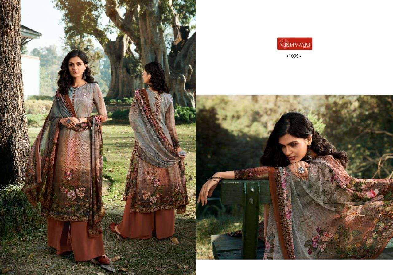 CAFE LATTE VOL-10 BY VISHWAM FABRICS 1089 TO 1098 SERIES INDIAN TRADITIONAL WEAR COLLECTION BEAUTIFUL STYLISH FANCY COLORFUL PARTY WEAR & OCCASIONAL WEAR HEAVY CREPE PRINT DRESSES AT WHOLESALE PRICE