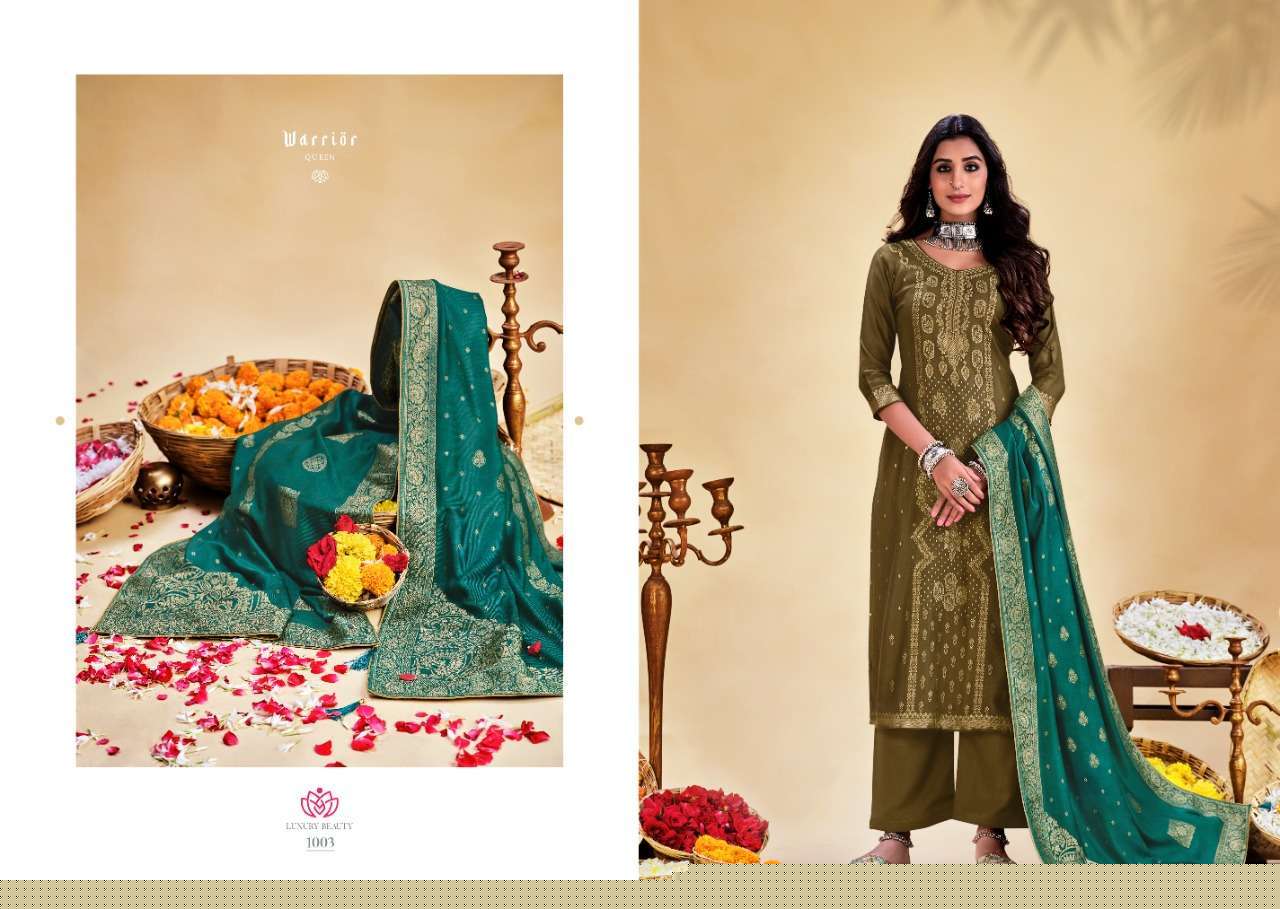 SAFFA BY VIONA SUITS 1001 TO 1008 SERIES BEAUTIFUL SUITS COLORFUL STYLISH FANCY CASUAL WEAR & ETHNIC WEAR PURE WOOL JACQUARD DRESSES AT WHOLESALE PRICE