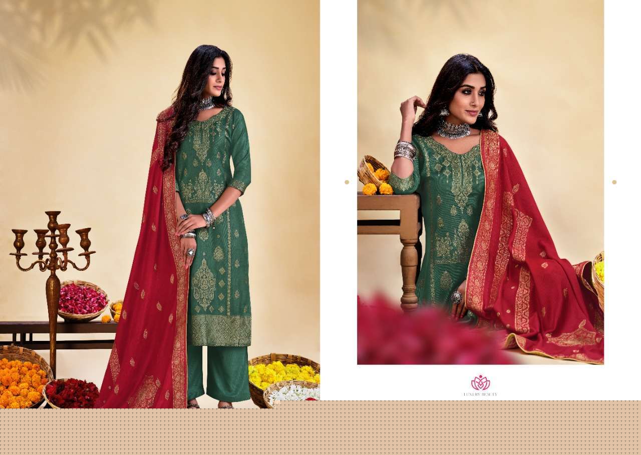 SAFFA BY VIONA SUITS 1001 TO 1008 SERIES BEAUTIFUL SUITS COLORFUL STYLISH FANCY CASUAL WEAR & ETHNIC WEAR PURE WOOL JACQUARD DRESSES AT WHOLESALE PRICE