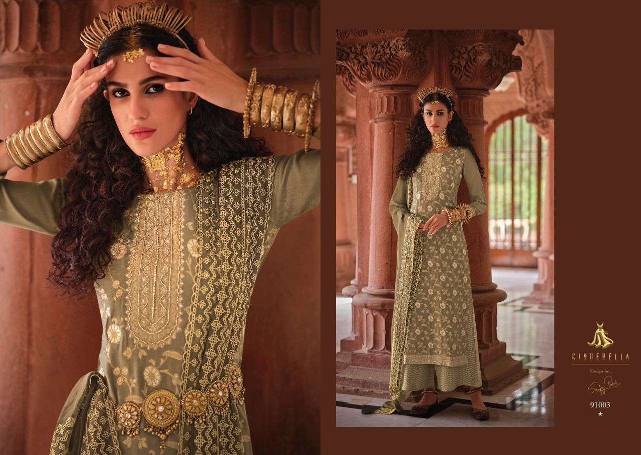 JAMDANI BY CINDERELLA 91001 TO 91006 SERIES BEAUTIFUL SUITS COLORFUL STYLISH FANCY CASUAL WEAR & ETHNIC WEAR PURE PASHMINA DRESSES AT WHOLESALE PRICE