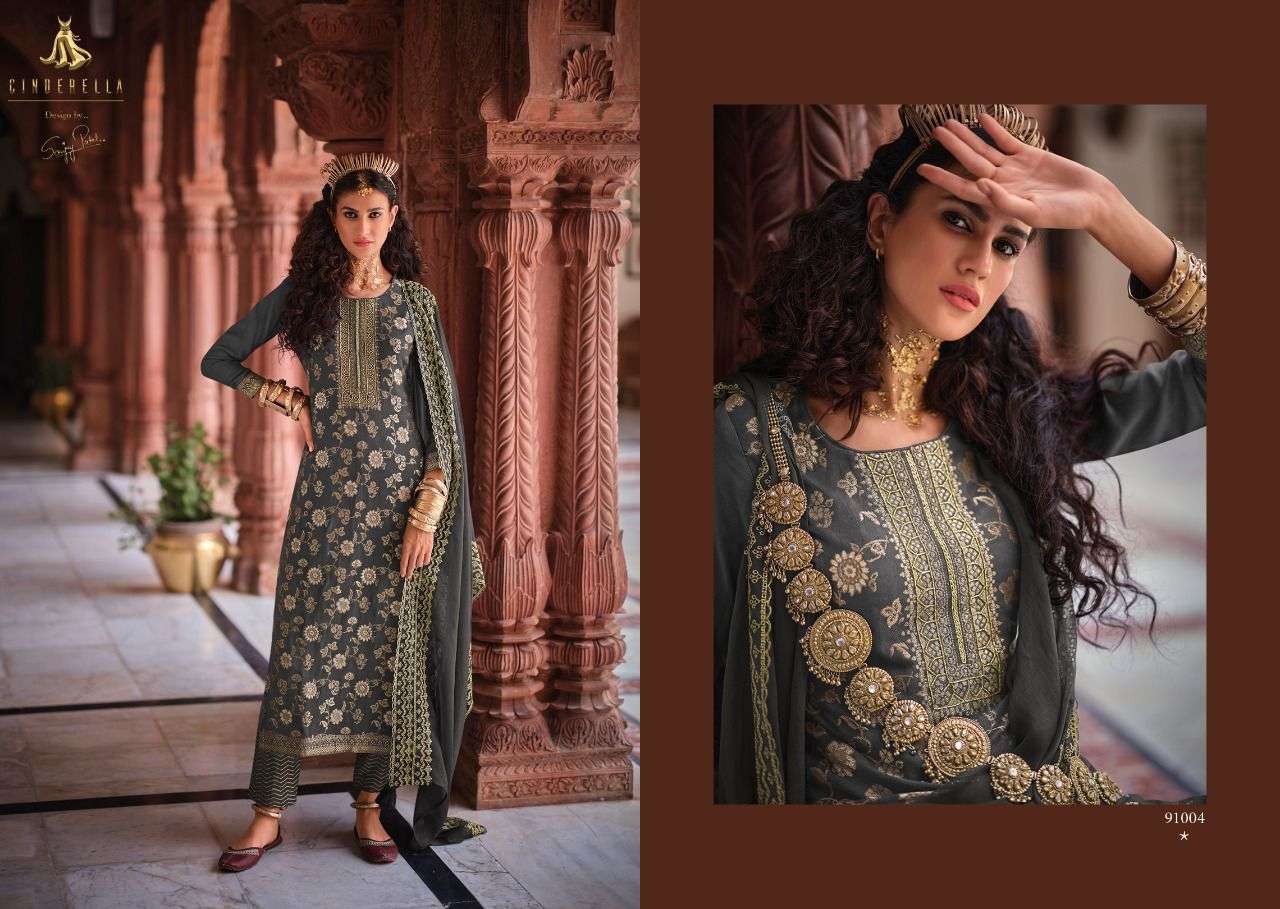 JAMDANI BY CINDERELLA 91001 TO 91006 SERIES BEAUTIFUL SUITS COLORFUL STYLISH FANCY CASUAL WEAR & ETHNIC WEAR PURE PASHMINA DRESSES AT WHOLESALE PRICE