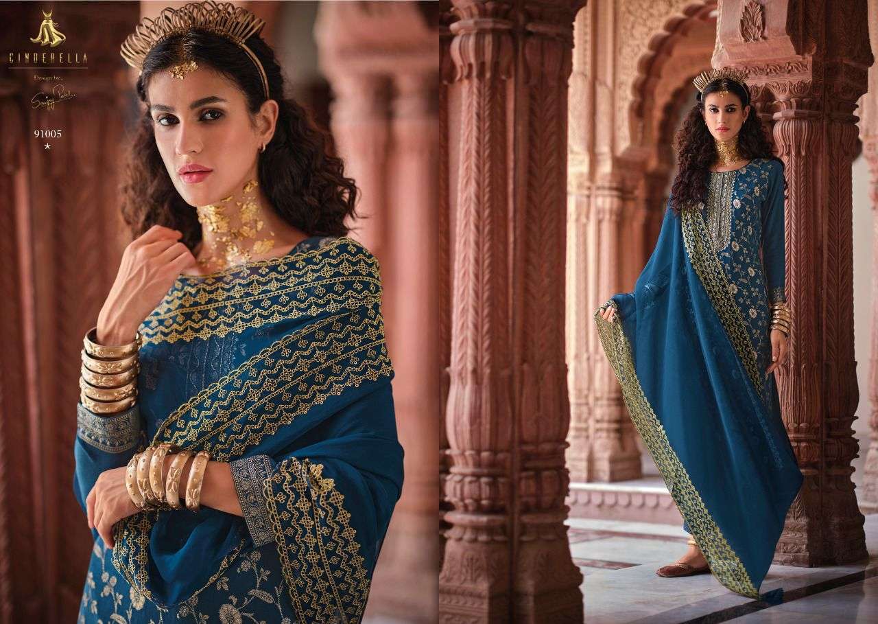 JAMDANI BY CINDERELLA 91001 TO 91006 SERIES BEAUTIFUL SUITS COLORFUL STYLISH FANCY CASUAL WEAR & ETHNIC WEAR PURE PASHMINA DRESSES AT WHOLESALE PRICE