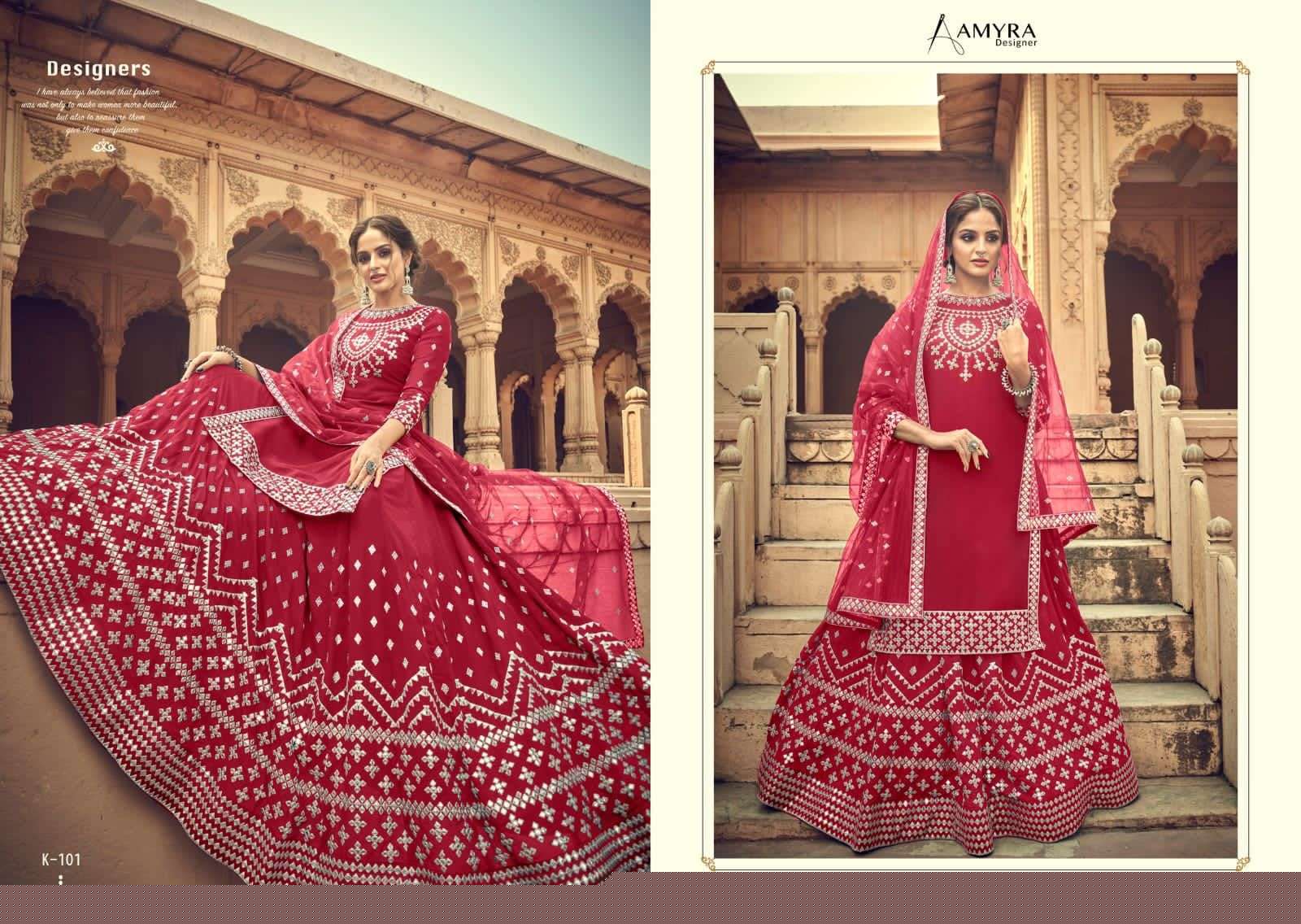Kalakari By Amyra Designer 101 To 104 Series Beautiful Suits Colorful Stylish Fancy Casual Wear & Ethnic Wear Heavy Blooming Georgette Embroidered Dresses At Wholesale Price