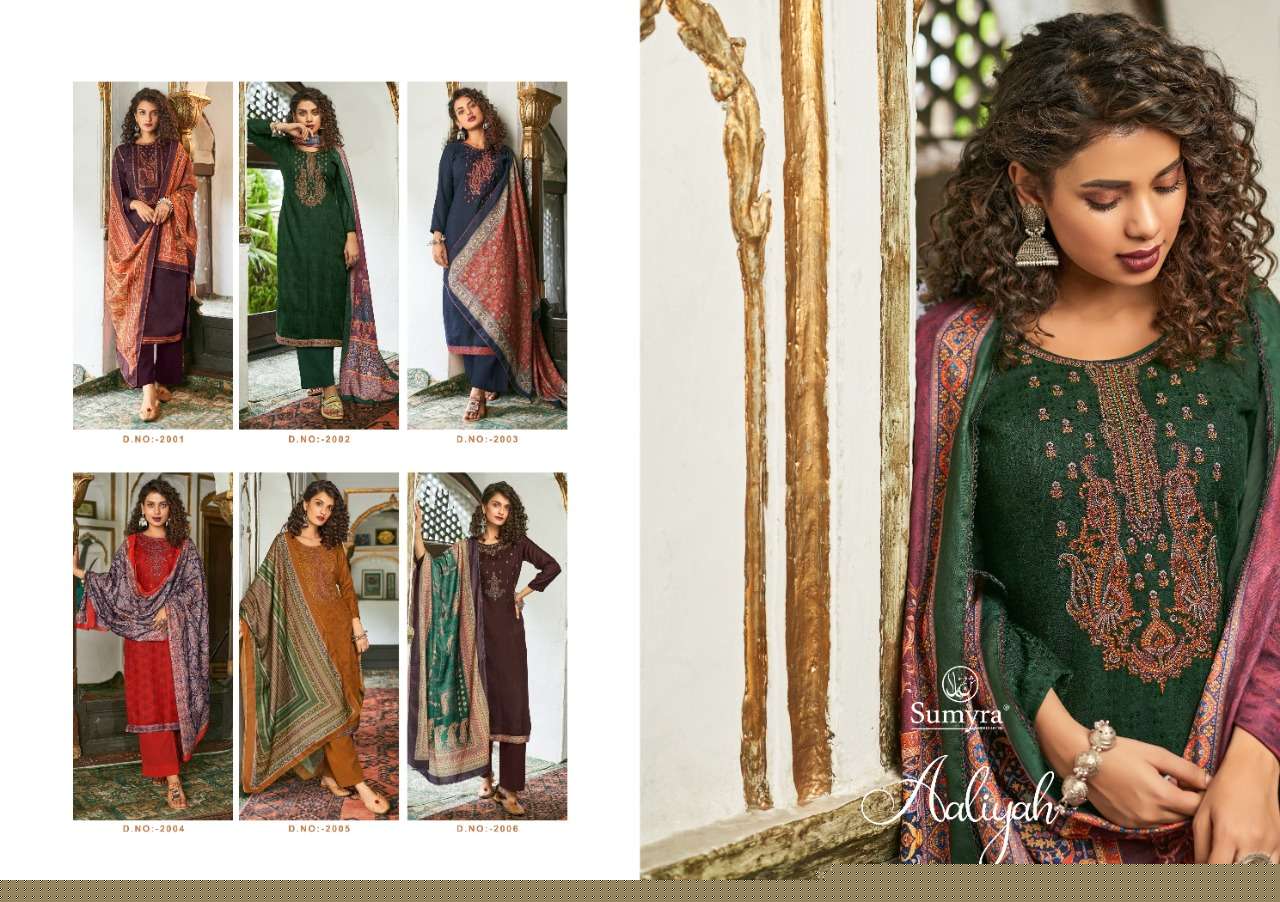 AALIYAH BY SUMYRA 2001 TO 2006 SERIES BEAUTIFUL SUITS COLORFUL STYLISH FANCY CASUAL WEAR & ETHNIC WEAR PURE PASHMINA PRINT DRESSES AT WHOLESALE PRICE