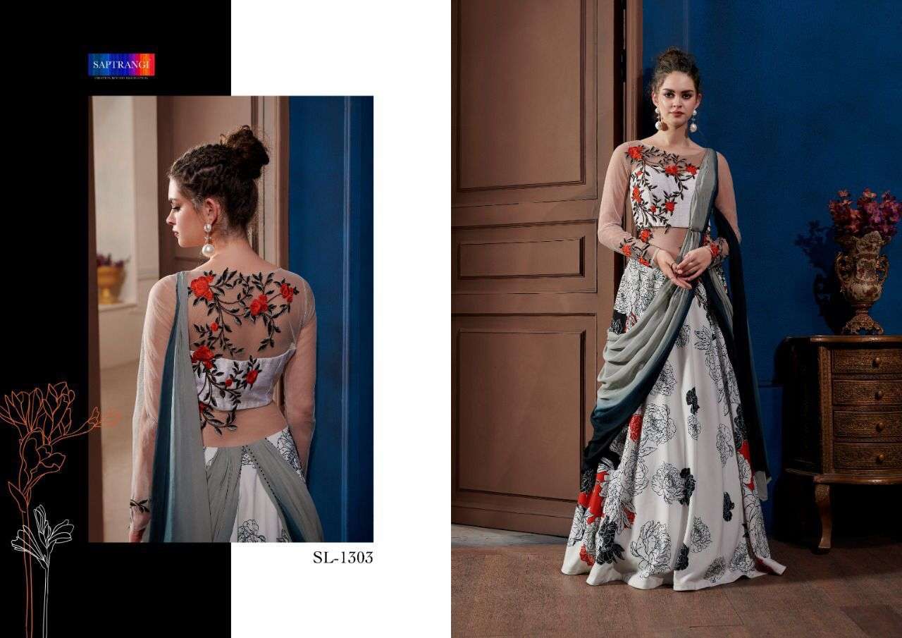 SAPTRANGI 1301 SERIES BY SAPTRANGI 1301 TO 1306 SERIES BEAUTIFUL STYLISH FANCY COLORFUL CASUAL WEAR & ETHNIC WEAR FANCY GOWNS AT WHOLESALE PRICE