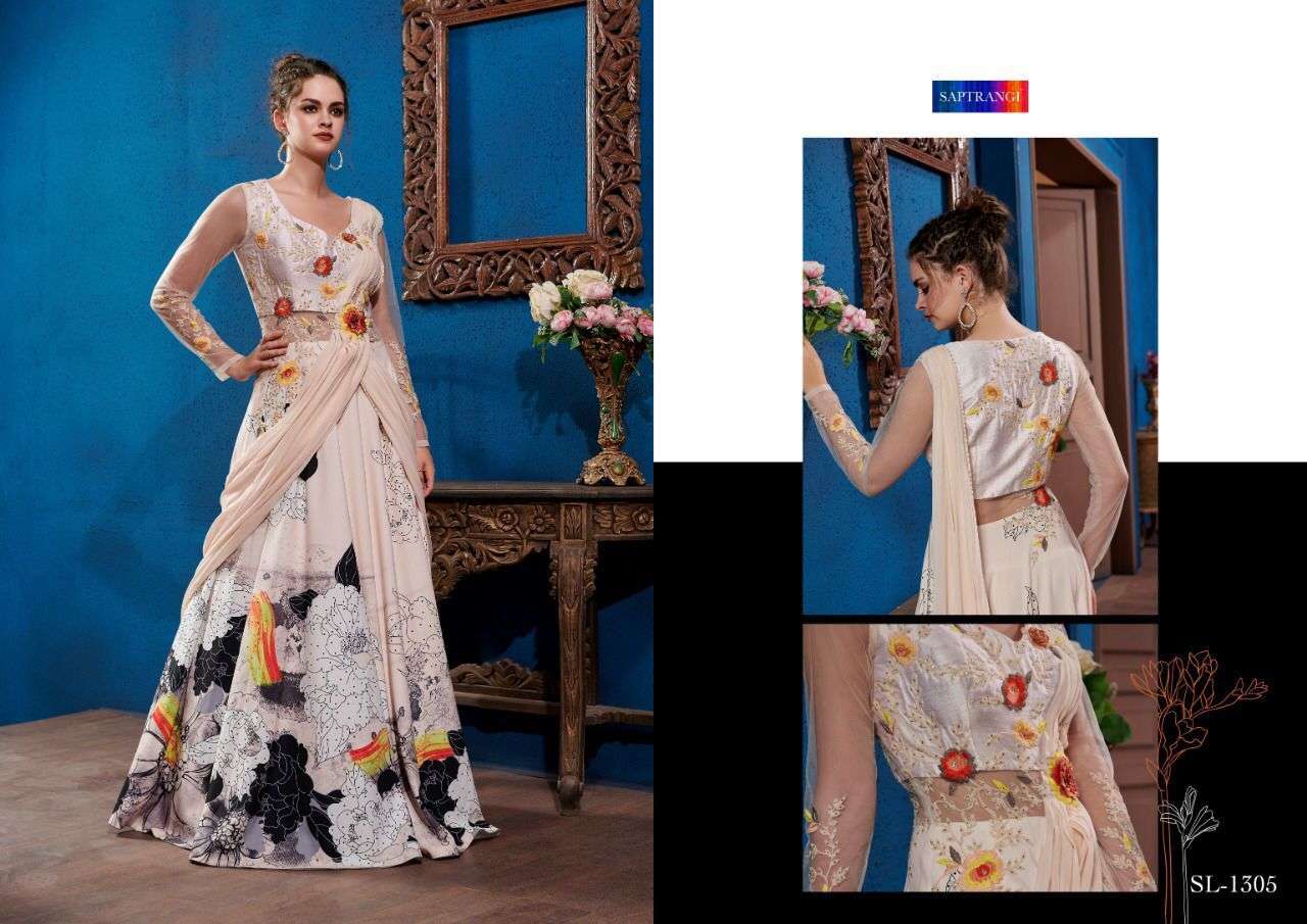 SAPTRANGI 1301 SERIES BY SAPTRANGI 1301 TO 1306 SERIES BEAUTIFUL STYLISH FANCY COLORFUL CASUAL WEAR & ETHNIC WEAR FANCY GOWNS AT WHOLESALE PRICE