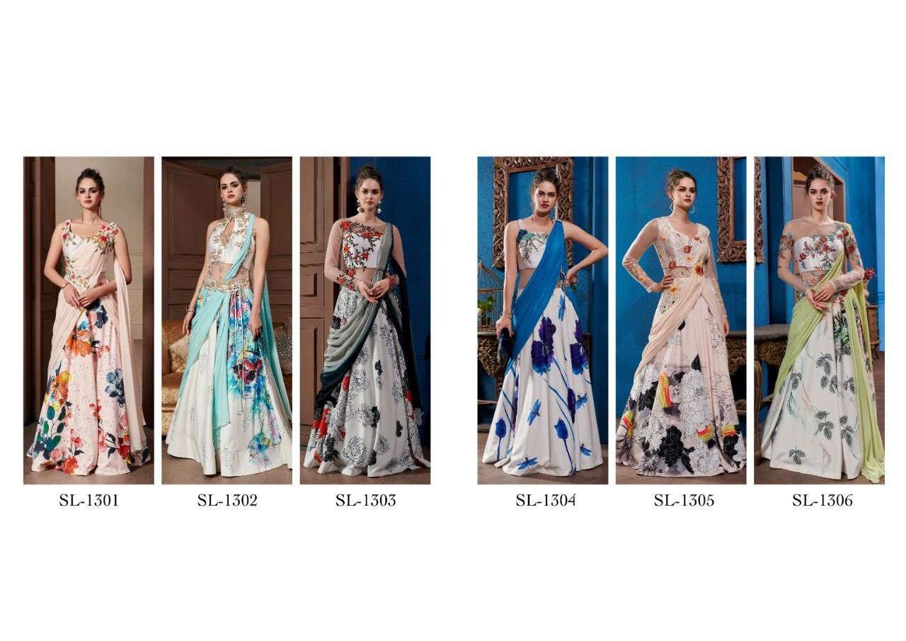 SAPTRANGI 1301 SERIES BY SAPTRANGI 1301 TO 1306 SERIES BEAUTIFUL STYLISH FANCY COLORFUL CASUAL WEAR & ETHNIC WEAR FANCY GOWNS AT WHOLESALE PRICE