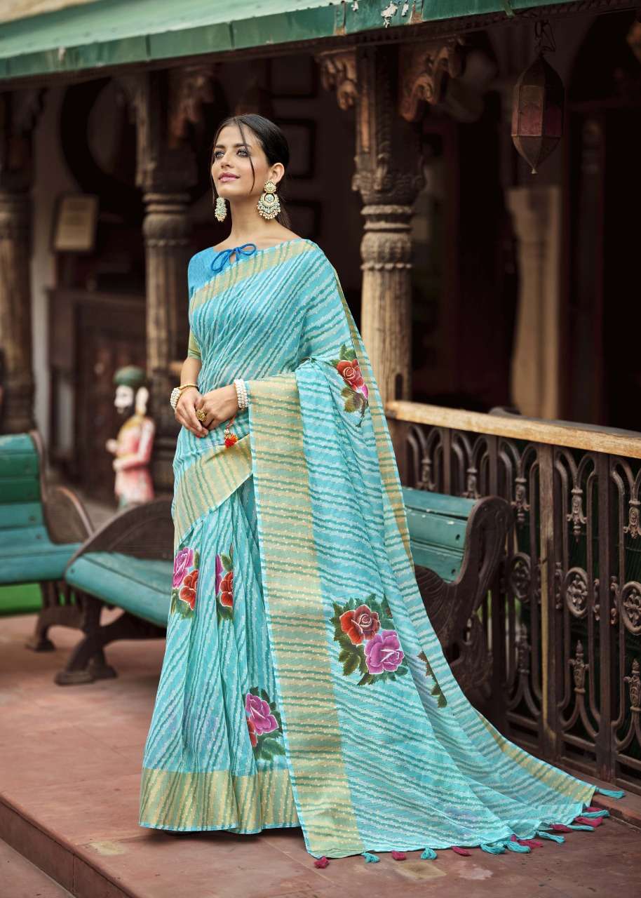 GANGAUR BY TRIVENI 11811 TO 11818 SERIES INDIAN TRADITIONAL WEAR COLLECTION BEAUTIFUL STYLISH FANCY COLORFUL PARTY WEAR & OCCASIONAL WEAR LINEN COTTON SAREES AT WHOLESALE PRICE