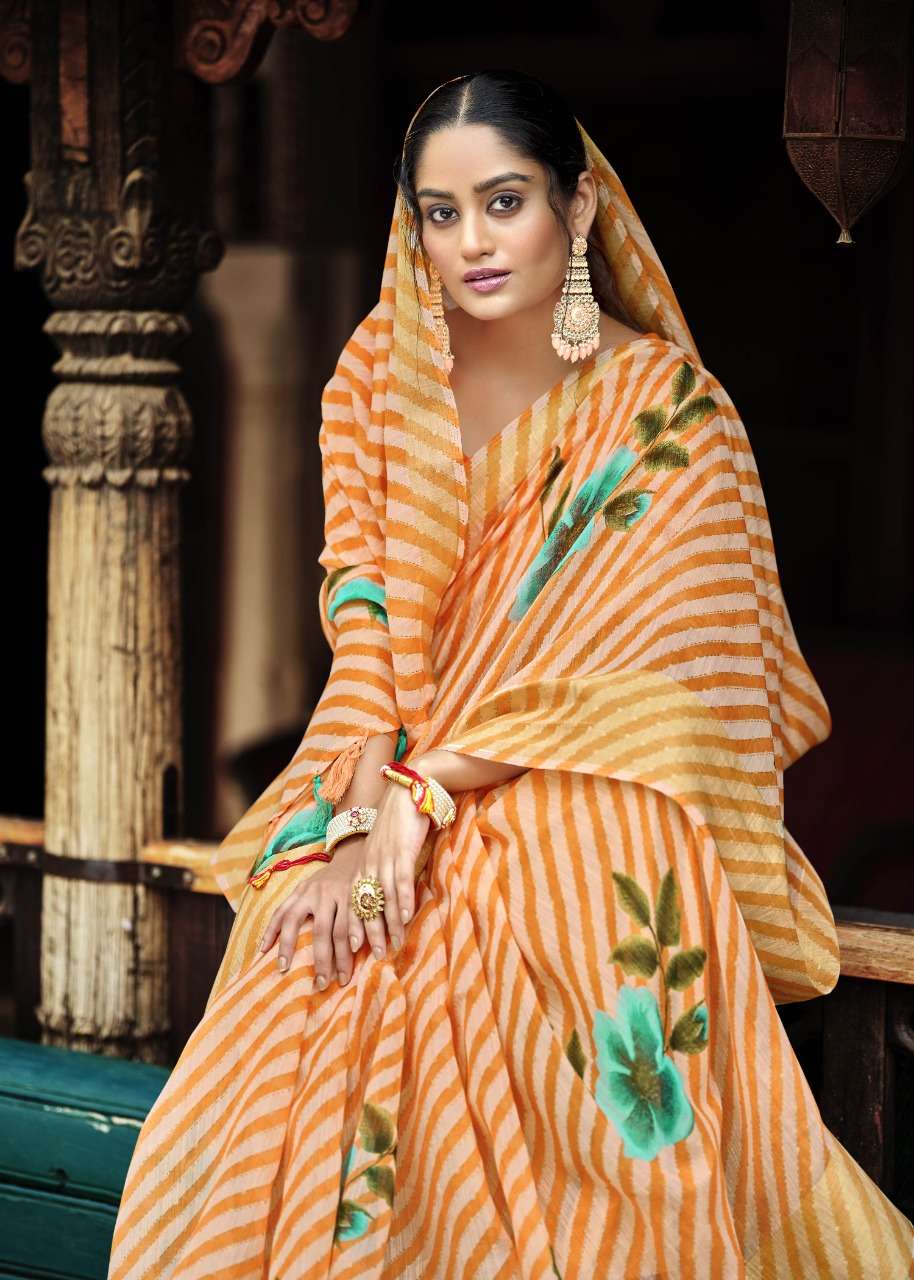 GANGAUR BY TRIVENI 11811 TO 11818 SERIES INDIAN TRADITIONAL WEAR COLLECTION BEAUTIFUL STYLISH FANCY COLORFUL PARTY WEAR & OCCASIONAL WEAR LINEN COTTON SAREES AT WHOLESALE PRICE