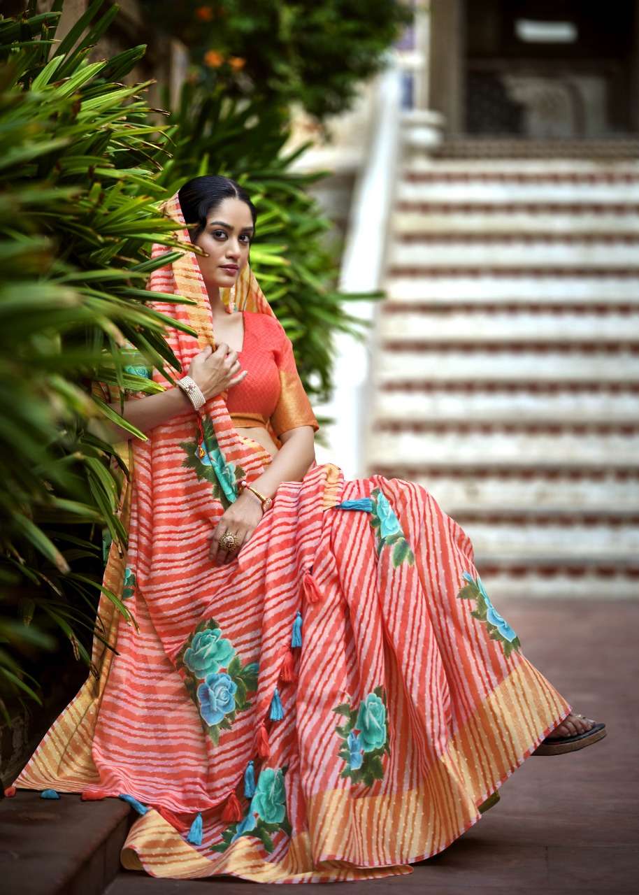 GANGAUR BY TRIVENI 11811 TO 11818 SERIES INDIAN TRADITIONAL WEAR COLLECTION BEAUTIFUL STYLISH FANCY COLORFUL PARTY WEAR & OCCASIONAL WEAR LINEN COTTON SAREES AT WHOLESALE PRICE