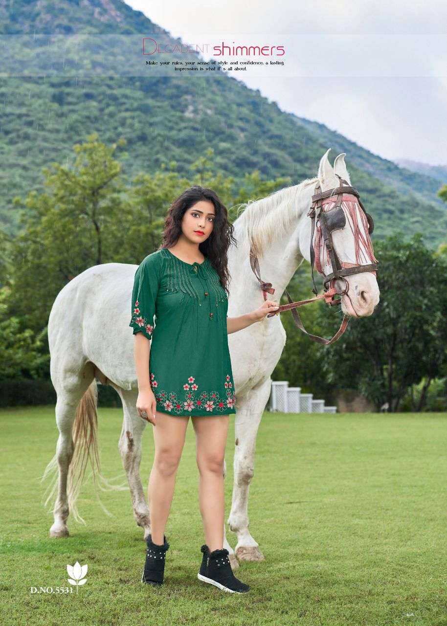 BOLD VOL-5 BY YAMI FASHION 5531 TO 5539 SERIES BEAUTIFUL COLORFUL STYLISH FANCY CASUAL WEAR & READY TO WEAR HEAVY RAYON EMBROIDERED TOPS AT WHOLESALE PRICE