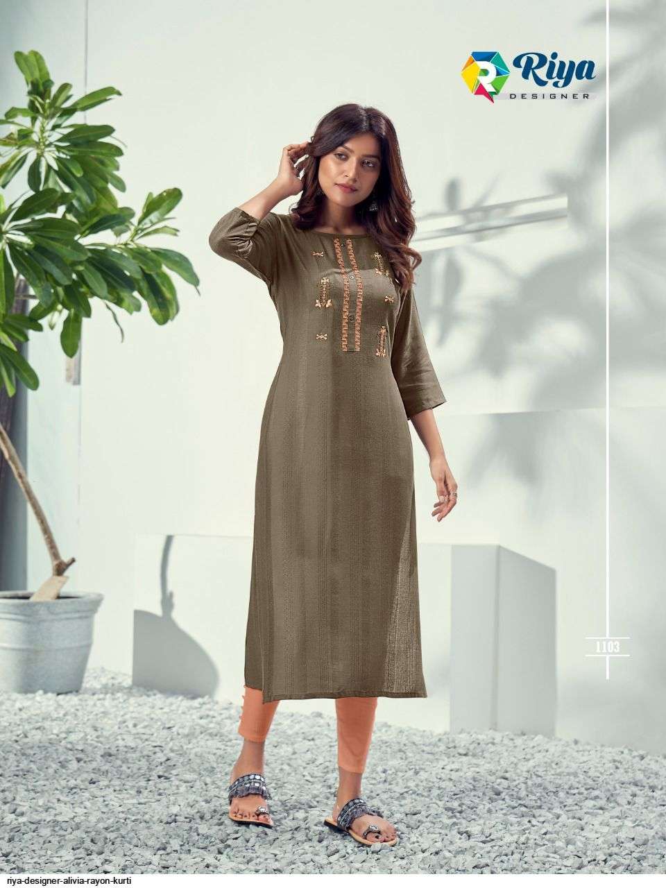 ALIVIA BY RIYA DESIGNER 1101 TO 1106 SERIES DESIGNER STYLISH FANCY COLORFUL BEAUTIFUL PARTY WEAR & ETHNIC WEAR COLLECTION RAYON EMBROIDERY KURTIS AT WHOLESALE PRICE