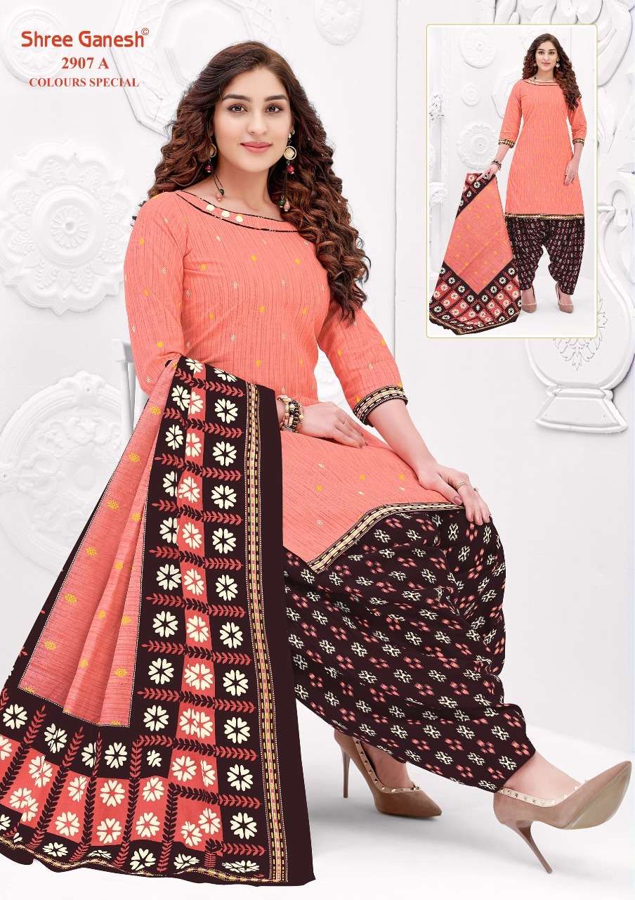 COLOUR SPECIAL BY SHREE GANESH 2907-A TO 2907-D SERIES BEAUTIFUL STYLISH SHARARA SUITS FANCY COLORFUL CASUAL WEAR & ETHNIC WEAR & READY TO WEAR PURE COTTON PRINTED DRESSES AT WHOLESALE PRICE