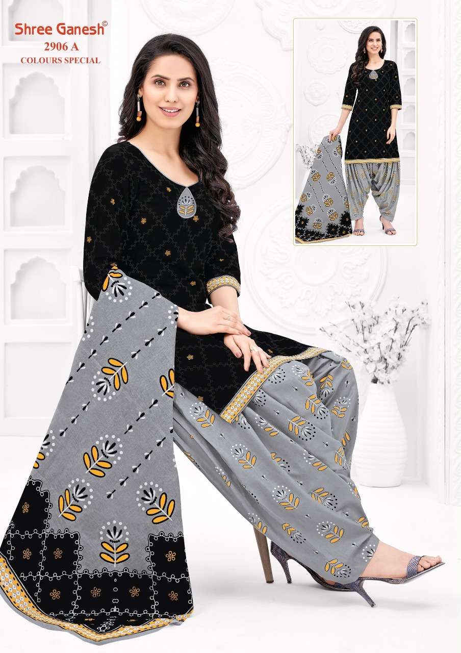 COLOUR SPECIAL 2906 BY SHREE GANESH 2906-A TO 2906-D SERIES BEAUTIFUL STYLISH SHARARA SUITS FANCY COLORFUL CASUAL WEAR & ETHNIC WEAR & READY TO WEAR PURE COTTON PRINTED DRESSES AT WHOLESALE PRICE