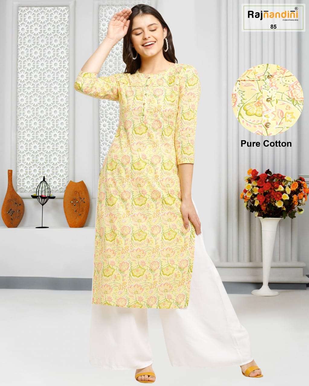 PRINT VOL-28 BY RAJNANDINI 83 TO 86 SERIES DESIGNER STYLISH FANCY COLORFUL BEAUTIFUL PARTY WEAR & ETHNIC WEAR COLLECTION PURE COTTON PRINT KURTIS AT WHOLESALE PRICE