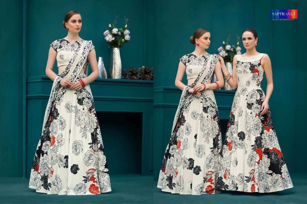 SAPTRANGI SL-601 SERIES BY SAPTRANGI SL-601 TO SL-607 SERIES BEAUTIFUL STYLISH FANCY COLORFUL CASUAL WEAR & ETHNIC WEAR PURE NATURAL SILK GOWNS AT WHOLESALE PRICE
