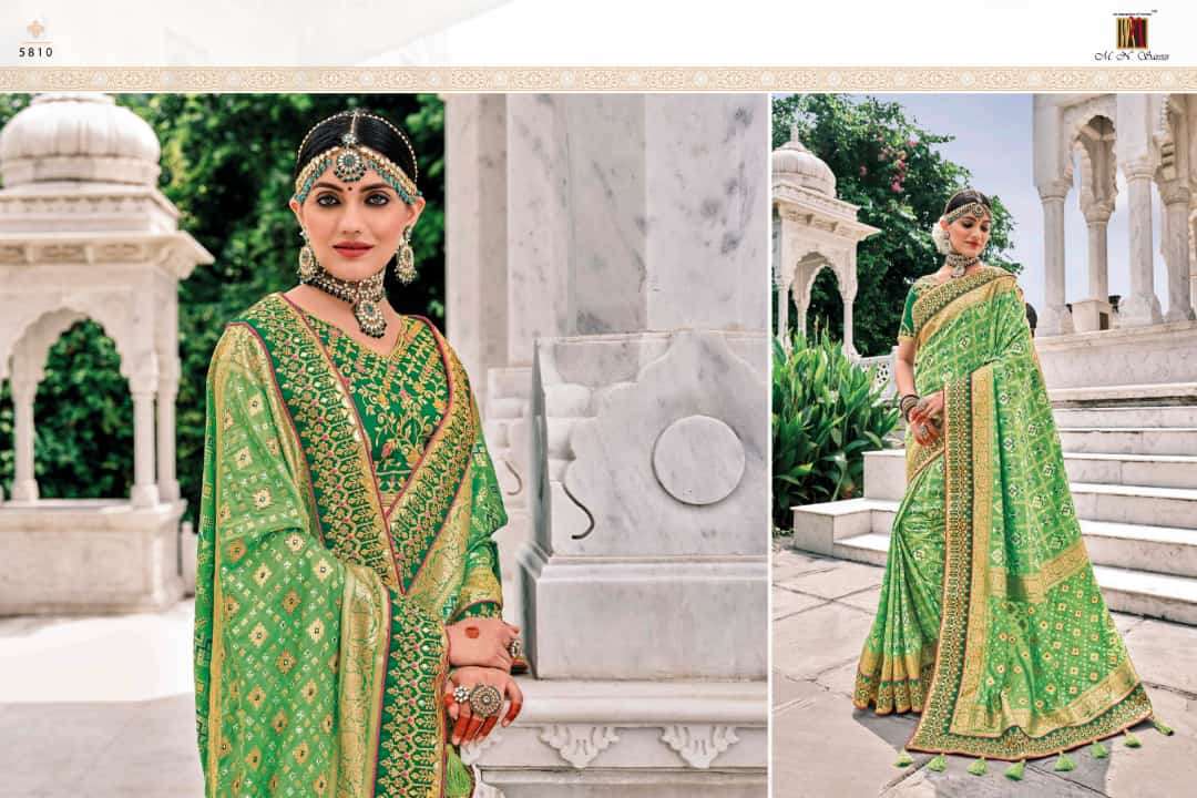 RAJ GHARANA BY M N SAREES 5801 TO 5819 SERIES INDIAN TRADITIONAL WEAR COLLECTION BEAUTIFUL STYLISH FANCY COLORFUL PARTY WEAR & OCCASIONAL WEAR FANCY SAREES AT WHOLESALE PRICE
