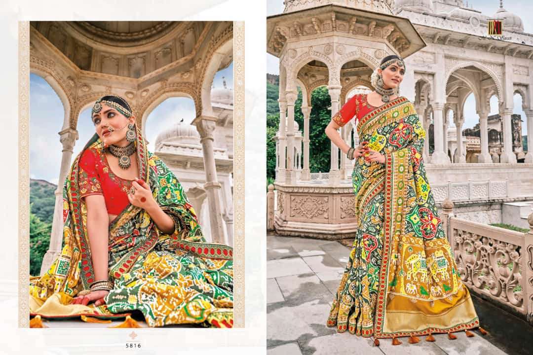 RAJ GHARANA BY M N SAREES 5801 TO 5819 SERIES INDIAN TRADITIONAL WEAR COLLECTION BEAUTIFUL STYLISH FANCY COLORFUL PARTY WEAR & OCCASIONAL WEAR FANCY SAREES AT WHOLESALE PRICE