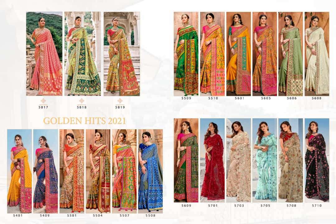 RAJ GHARANA BY M N SAREES 5801 TO 5819 SERIES INDIAN TRADITIONAL WEAR COLLECTION BEAUTIFUL STYLISH FANCY COLORFUL PARTY WEAR & OCCASIONAL WEAR FANCY SAREES AT WHOLESALE PRICE