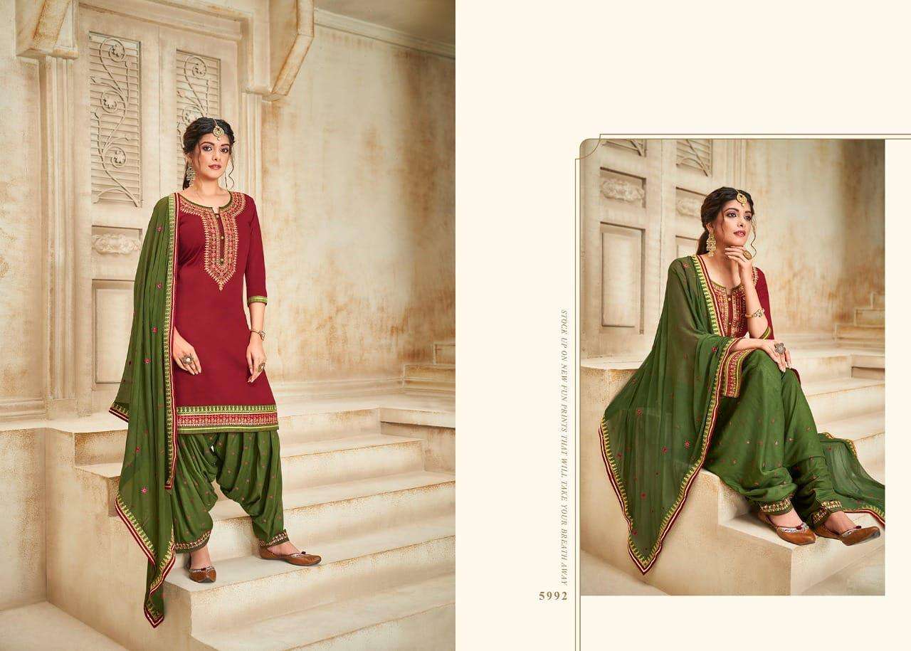 PATIALA HOUSE VOL-86 BY KESSI FABRICS 5991 TO 5998 SERIES BEAUTIFUL SUITS COLORFUL STYLISH FANCY CASUAL WEAR & ETHNIC WEAR JAM SILK WORK DRESSES AT WHOLESALE PRICE