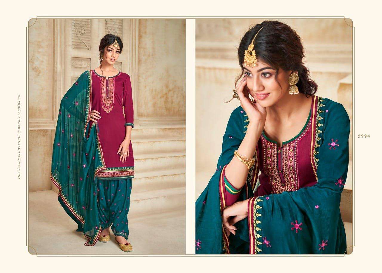 PATIALA HOUSE VOL-86 BY KESSI FABRICS 5991 TO 5998 SERIES BEAUTIFUL SUITS COLORFUL STYLISH FANCY CASUAL WEAR & ETHNIC WEAR JAM SILK WORK DRESSES AT WHOLESALE PRICE