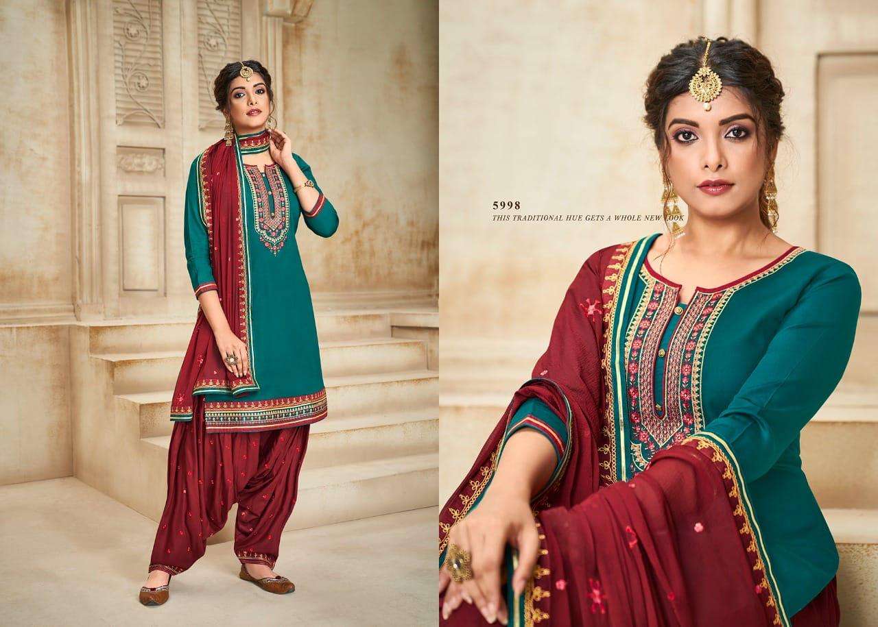 PATIALA HOUSE VOL-86 BY KESSI FABRICS 5991 TO 5998 SERIES BEAUTIFUL SUITS COLORFUL STYLISH FANCY CASUAL WEAR & ETHNIC WEAR JAM SILK WORK DRESSES AT WHOLESALE PRICE