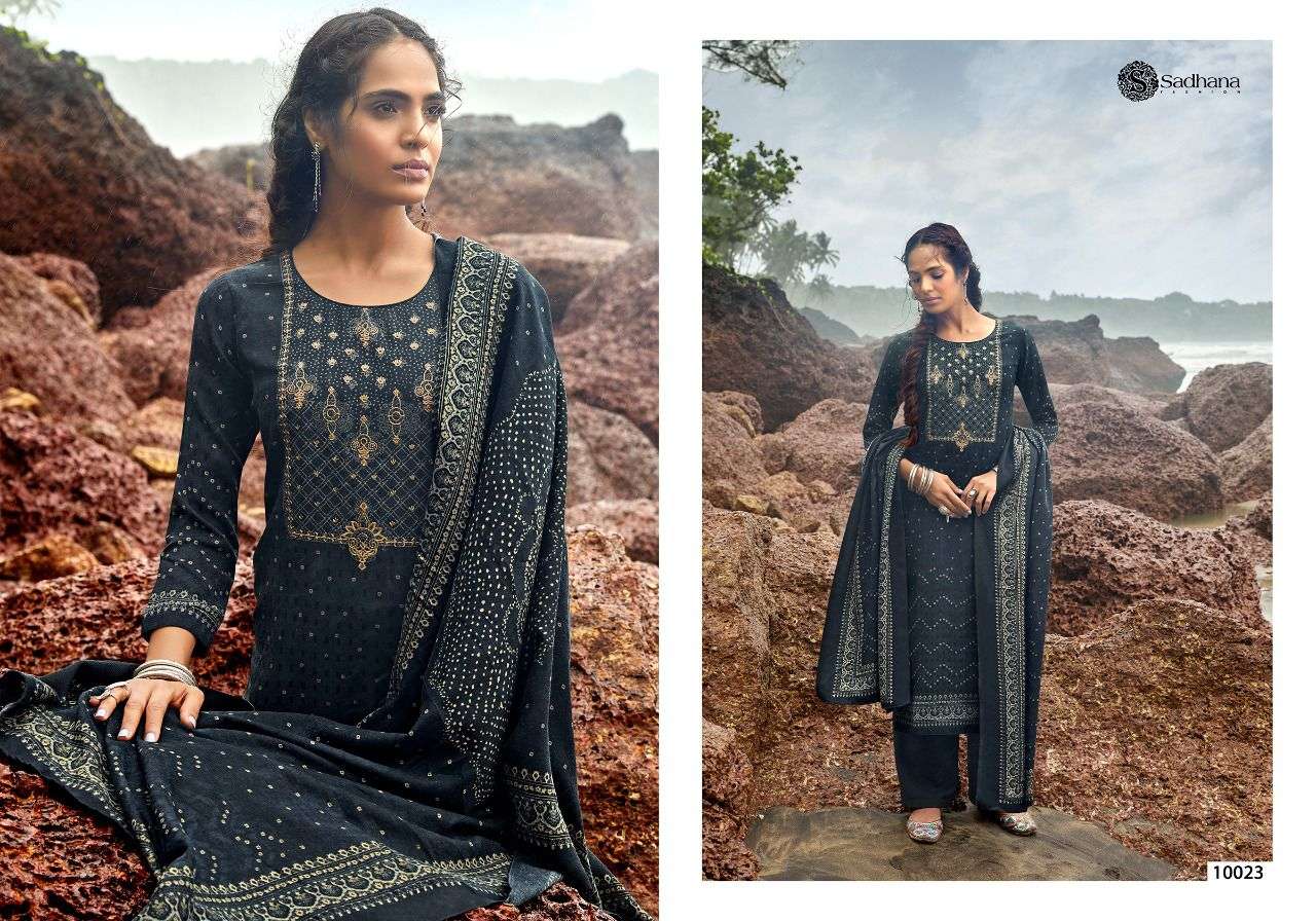ZOHEEN BY SADHANA FASHION 10021 TO 10030 SERIES INDIAN TRADITIONAL WEAR COLLECTION BEAUTIFUL STYLISH FANCY COLORFUL PARTY WEAR & OCCASIONAL WEAR PURE PASHMIAN DIGITAL PRINT DRESSES AT WHOLESALE PRICE