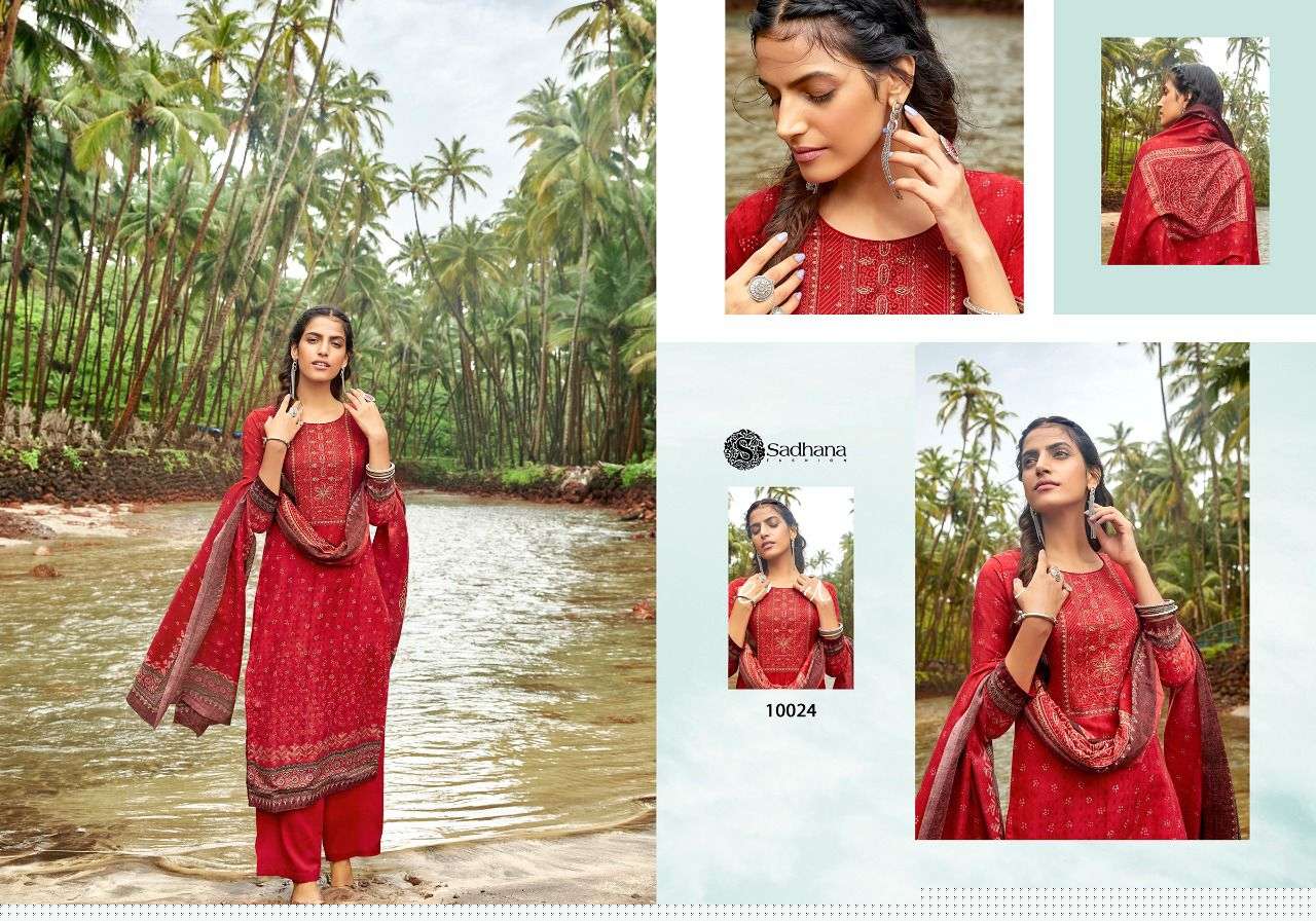 ZOHEEN BY SADHANA FASHION 10021 TO 10030 SERIES INDIAN TRADITIONAL WEAR COLLECTION BEAUTIFUL STYLISH FANCY COLORFUL PARTY WEAR & OCCASIONAL WEAR PURE PASHMIAN DIGITAL PRINT DRESSES AT WHOLESALE PRICE