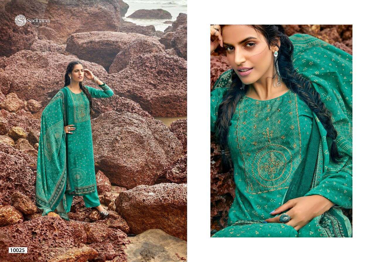 ZOHEEN BY SADHANA FASHION 10021 TO 10030 SERIES INDIAN TRADITIONAL WEAR COLLECTION BEAUTIFUL STYLISH FANCY COLORFUL PARTY WEAR & OCCASIONAL WEAR PURE PASHMIAN DIGITAL PRINT DRESSES AT WHOLESALE PRICE