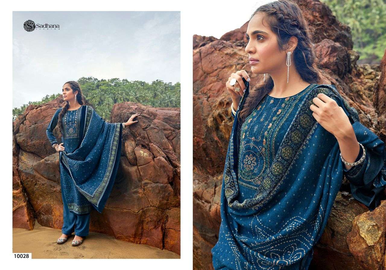 ZOHEEN BY SADHANA FASHION 10021 TO 10030 SERIES INDIAN TRADITIONAL WEAR COLLECTION BEAUTIFUL STYLISH FANCY COLORFUL PARTY WEAR & OCCASIONAL WEAR PURE PASHMIAN DIGITAL PRINT DRESSES AT WHOLESALE PRICE