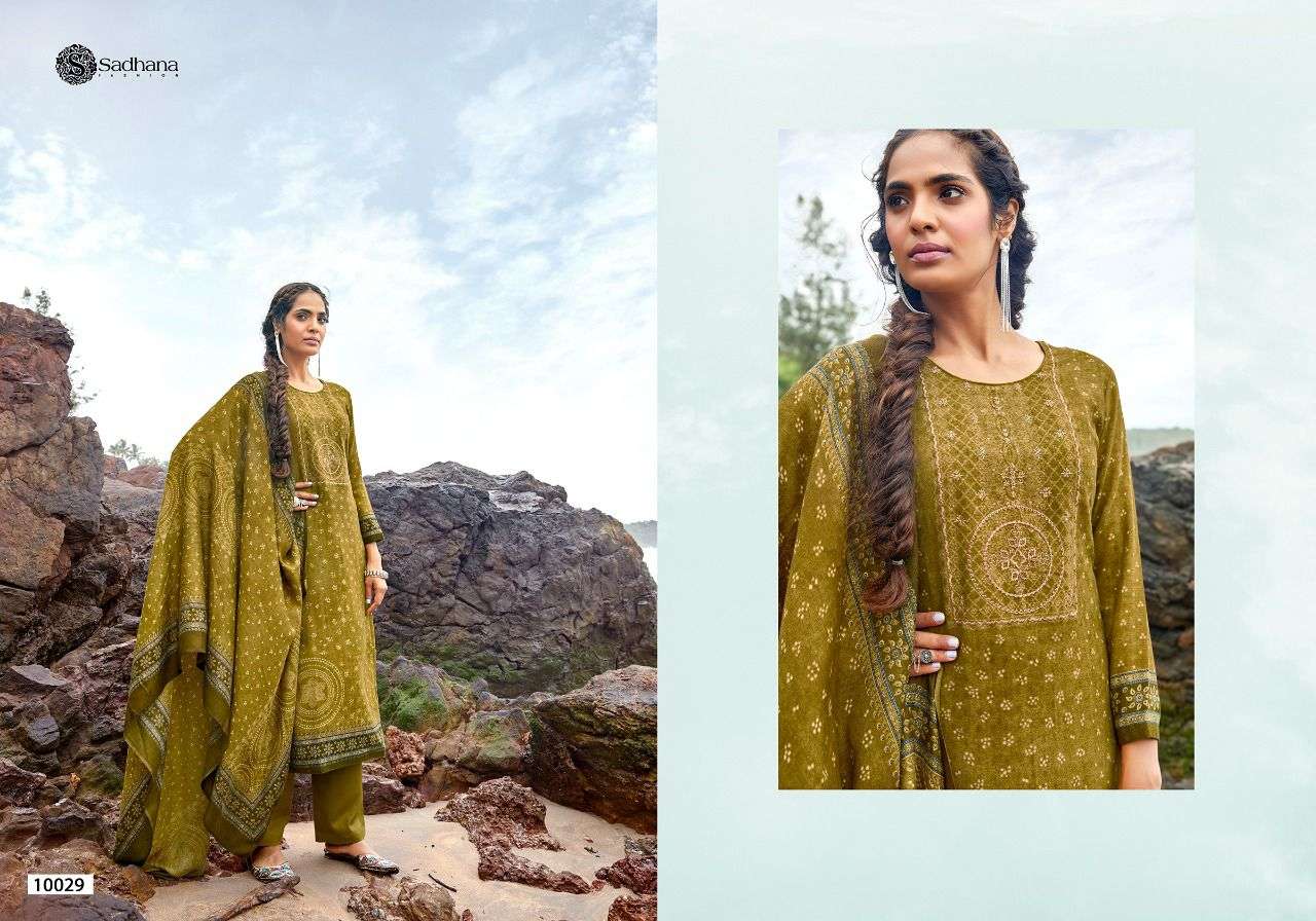 ZOHEEN BY SADHANA FASHION 10021 TO 10030 SERIES INDIAN TRADITIONAL WEAR COLLECTION BEAUTIFUL STYLISH FANCY COLORFUL PARTY WEAR & OCCASIONAL WEAR PURE PASHMIAN DIGITAL PRINT DRESSES AT WHOLESALE PRICE