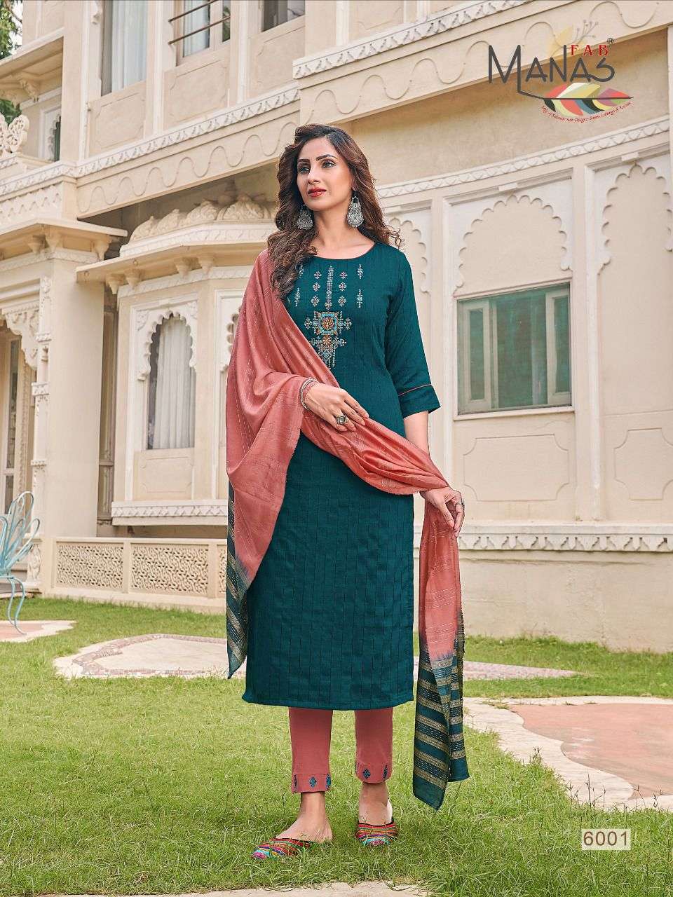 ARINA BY MANAS FAB 6001 TO 6006 SERIES BEAUTIFUL SUITS COLORFUL STYLISH FANCY CASUAL WEAR & ETHNIC WEAR FANCY WEAVING DRESSES AT WHOLESALE PRICE