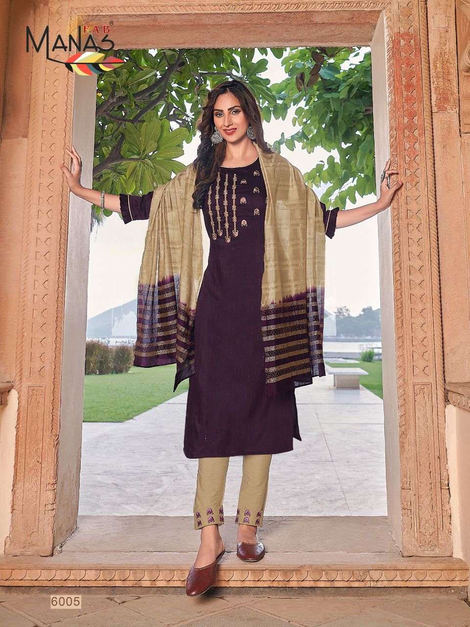 ARINA BY MANAS FAB 6001 TO 6006 SERIES BEAUTIFUL SUITS COLORFUL STYLISH FANCY CASUAL WEAR & ETHNIC WEAR FANCY WEAVING DRESSES AT WHOLESALE PRICE