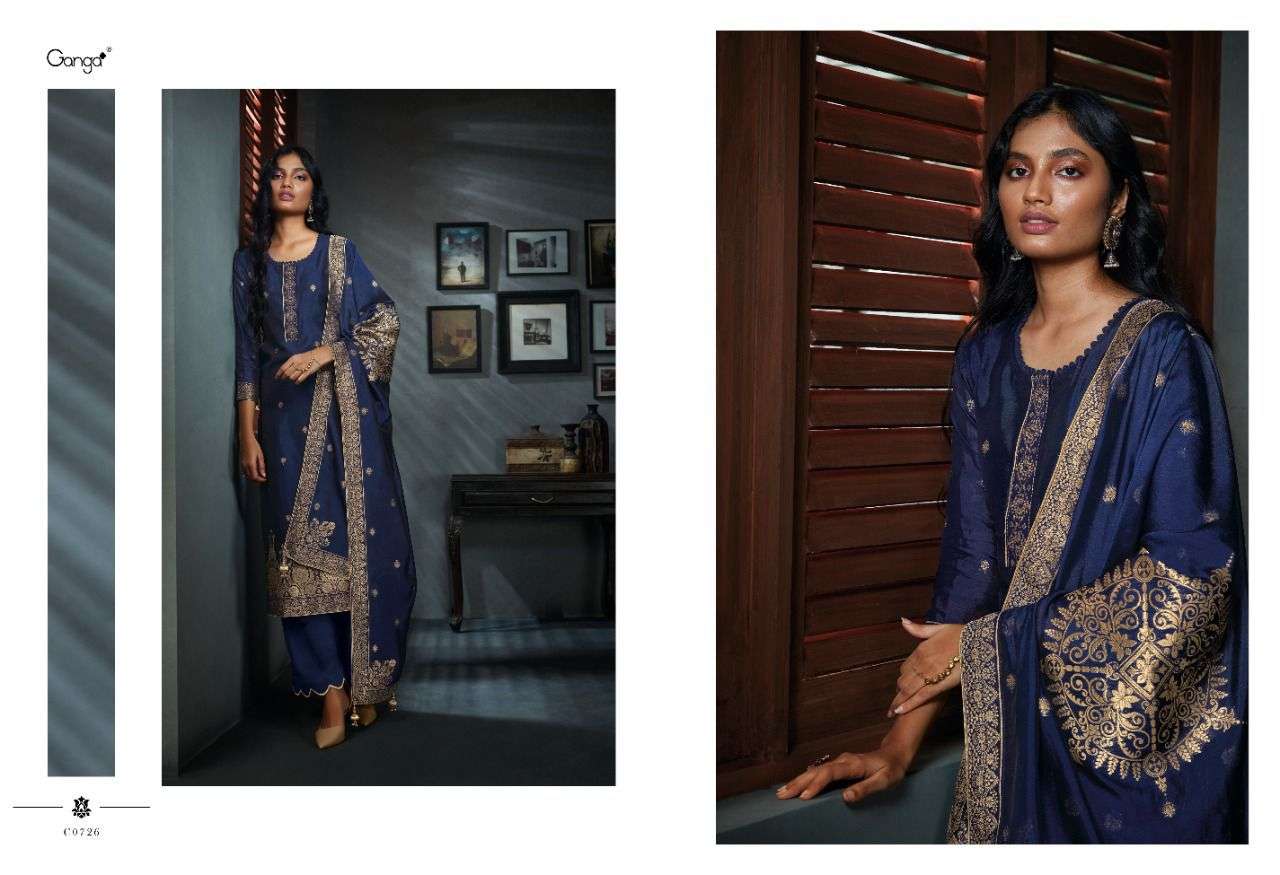 Ardor By Ganga Fashion 726 To 731 Series Beautiful Suits Colorful Stylish Fancy Casual Wear & Ethnic Wear Pure Bemberg Silk Embroidered Dresses At Wholesale Price