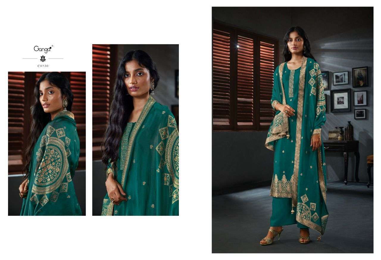 Ardor By Ganga Fashion 726 To 731 Series Beautiful Suits Colorful Stylish Fancy Casual Wear & Ethnic Wear Pure Bemberg Silk Embroidered Dresses At Wholesale Price