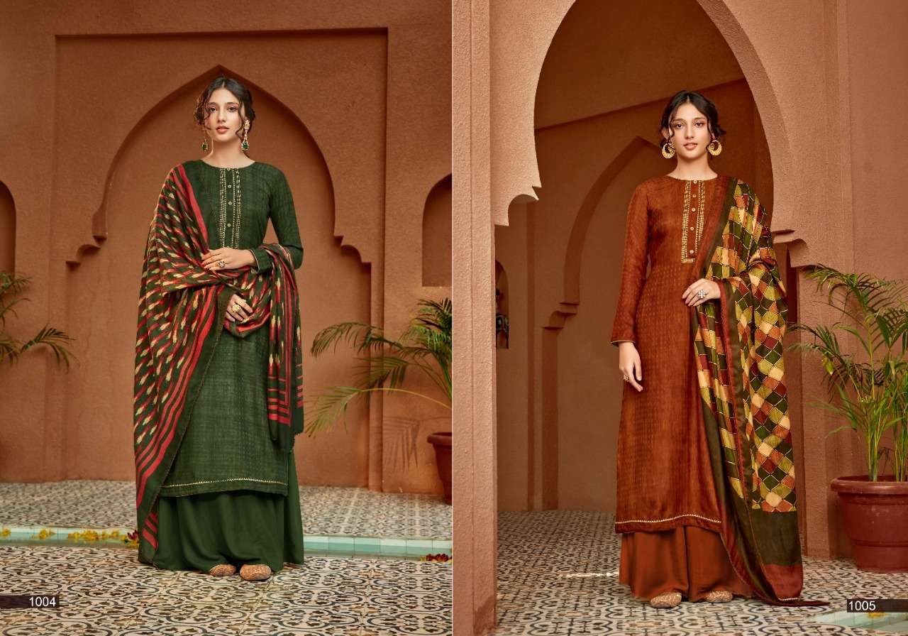 NAYARA BY SWEETY FASHION 1001 TO 1008 SERIES BEAUTIFUL STYLISH SHARARA SUITS FANCY COLORFUL CASUAL WEAR & ETHNIC WEAR & READY TO WEAR PASHMINA WITH WORK DRESSES AT WHOLESALE PRICE